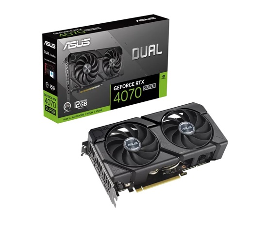 ASUS VGA NVIDIA GeForce RTX 4070 SUPER DUAL EVO 12G, 12G GDDR6X, 3xDP, 1xHDMI