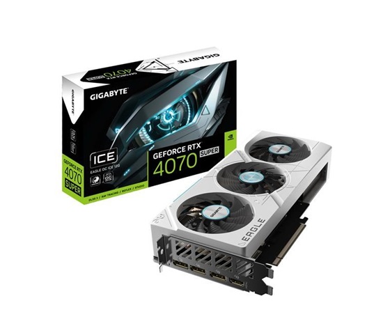 GIGABYTE VGA NVIDIA GeForce RTX 4070 SUPER EAGLE ICE OC 12G, 12G GDDR6X, 3xDP, 1xHDMI