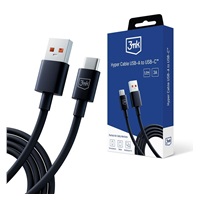 3mk datový kabel - Hyper Cable A to C 1.2m 3A, černá