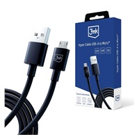3mk datový kabel - Hyper Cable A to Micro 1.2m 5V 2,4A, černá