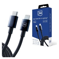 3mk datový kabel - Hyper Cable C to Lightning 20W 1.2m, černá