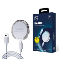 3mk bezdrátová nabíječka - HARDY Wireless Charger 2in1 s funkcí stojánku, 15w, bílá