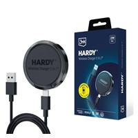 3mk bezdrátová nabíječka - HARDY Wireless Charger 2in1 s funkcí stojánku, 15w, černá
