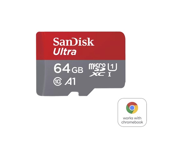 SanDisk MicroSDXC karta 64GB Ultra pro Chromebook (R:160/W:260 MB/s, UHS I, C10, A1)