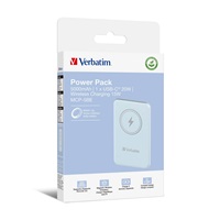 VERBATIM Powerbanka Charge ‘n‘ Go, Magnetická, 5000 mAh, USB-C, Modrá