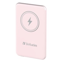 VERBATIM Powerbanka Charge ‘n‘ Go, Magnetická, 5000 mAh, USB-C, Růžová