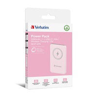VERBATIM Powerbanka Charge ‘n‘ Go, Magnetická, 5000 mAh, USB-C, Růžová