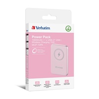 VERBATIM Powerbanka Charge ‘n‘ Go, Magnetická, 10000 mAh, USB-C, Růžová