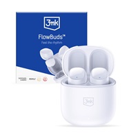 3mk bezdrátová stereo sluchátka FlowBuds, nabíjecí pouzdro, bílá