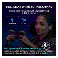 ASUS sluchátka ROG Cetra Speednova, bezdrátové špunty, BT + RF 2.4 GHz, černá