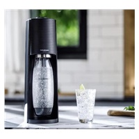 SodaStream Terra Black výrobník sody, mechanický, 2x 1l láhev SodaStream Fuse, bombička s CO2, černý