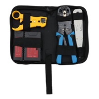 XtendLan sada nářadí v textilním pouzdře pro strukturované sítě (kleště, narážeč, stripovací nástroj, tester)