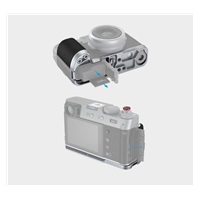 SmallRig 4555 L-shape grip for FUJIFILM X100VI / X100V stříbrný