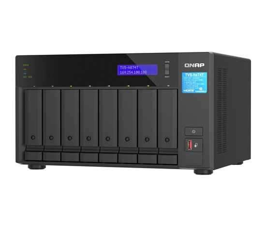 QNAP TVS-h874T-i7-32G(12C/IntelCorei7/32GBRAM/8x3,5"SATA/2x2,5GbE/2xThunderbolt/3xUSB3.2/1xHDMI/2xM.2/2xPCIe)