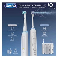 Oral-B Oral Health Center + iO Series 4 White set elektrického zubního kartáčku a ústní sprchy, bílá