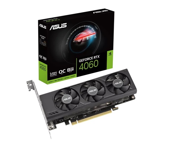 ASUS VGA NVIDIA GeForce RTX 4060 LP BRK OC 8G, 8G GDDR6, 2xDP, 2xHDMI