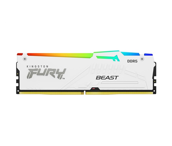 KINGSTON DIMM DDR5 16GB 6400MT/s CL32 Non-ECC FURY Beast RGB XMP, Bílá