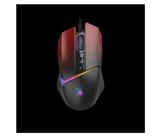 A4tech Bloody Myš W60 Max Activated, podsvícená herní myš, 12000 DPI, USB, Černo-Červená