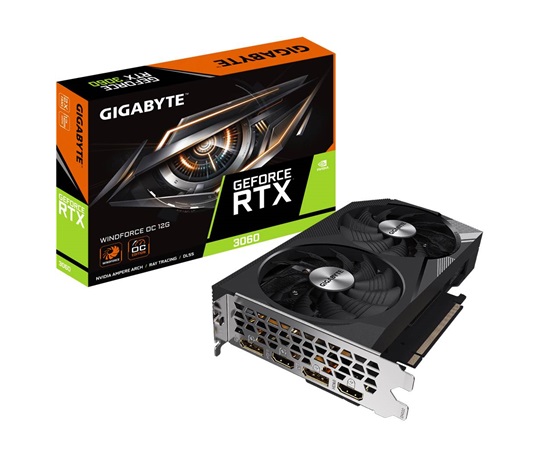 GIGABYTE VGA NVIDIA GeForce RTX 3060 WINDFORCE LHR OC 12G Rev. 2.0, 12G GDDR6, 2xDP, 2xHDMI