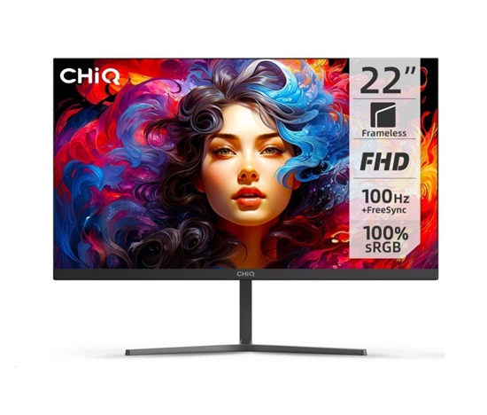 CHiQ 22" UltraSlim monitor 22F650 FHD, 100 Hz, Frameless, černý