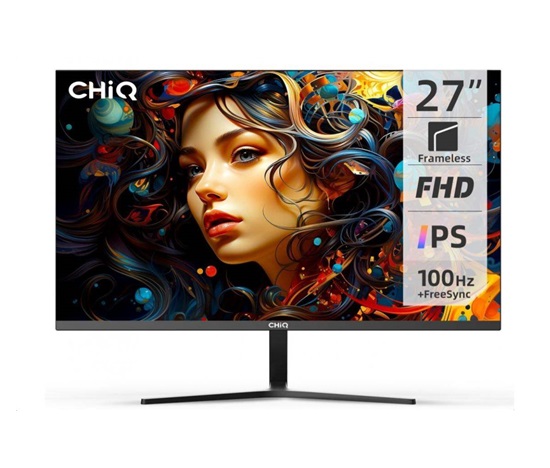 CHiQ 27" UltraSlim monitor 27F650R FHD, 100 Hz, Frameless, repro, černý