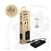 Club3D Video rozbočovač USB-C (USB-A adaptér) na 2xDP 4K60Hz Video splitter