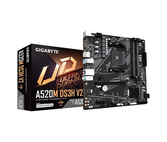 BAZAR - GIGABYTE MB Sc AM4 A520M DS3H V2, AMD A520, 4xDDR4, 1xHDMI, 1xDP, mATX - Po opravě (Bez příšlušenství)