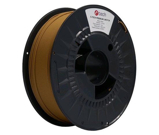 C-TECH Tisková struna (filament) PREMIUM LINE, PLA, dřevo, 1,75mm, 1kg