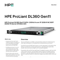 HPE PL DL360g11 5415+ (2.9G/8C/23M) 1x32G VROC (sata) 8SFF 1x800W 2x10Gb-T NBD333 1U P51932-421 RENEW