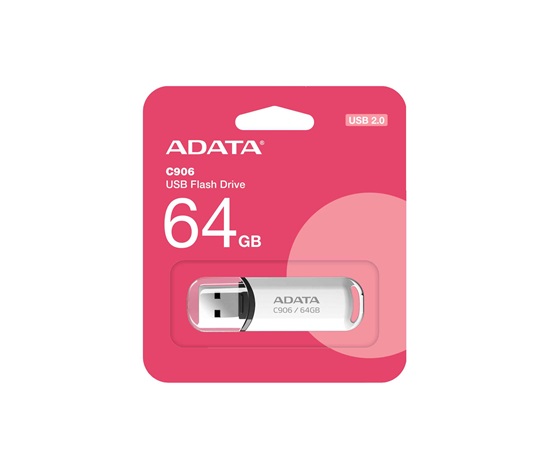 ADATA Flash Disk 64GB C906, USB 2.0, bílá