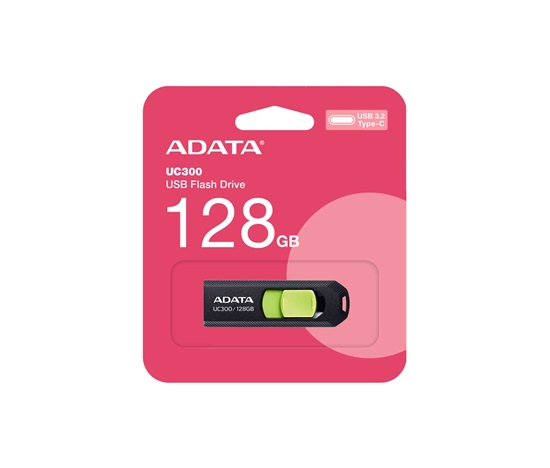 ADATA Flash Disk 128GB UC300, USB-C 3.2, černo-zelená