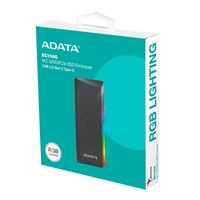 ADATA Externí box pro M.2 EC700G, USB-C 3.2 Gen 2, M.2 2230 / 2242 / 2280, RGB, černá