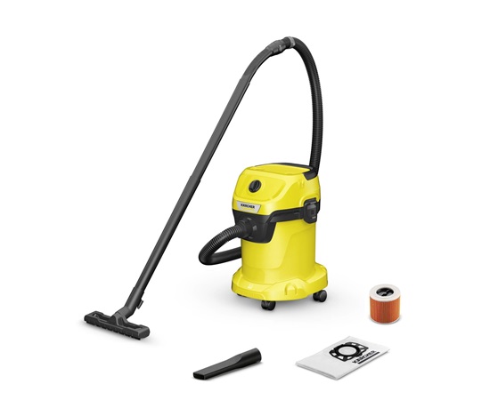 Karcher WD 3 V-17/4/20 víceúčelový vysavač, 1000 W, objem 17 l, mokré a suché vysávání, žlutá