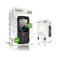 EVOLVEO StrongPhone H1, vodotěsný odolný Dual SIM telefon, černo-stříbrná