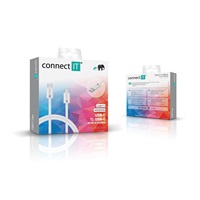 CONNECT IT Wirez USB-C -> USB-C, 60 W, 1m, bílá