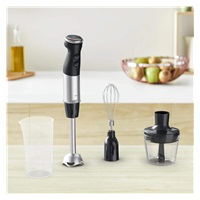 Tefal HB673830 Quickchef+ 3v1 Black tyčový mixér, 1000 W, 20 rychlostí, tichý režim, kovový plášť