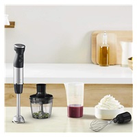 Tefal HB673830 Quickchef+ 3v1 Black tyčový mixér, 1000 W, 20 rychlostí, tichý režim, kovový plášť