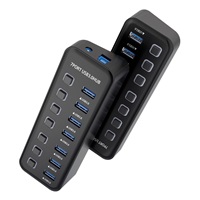 PREMIUMCORD Hub USB 3.2, 7-portový s vypínači portů, 5G SuperSpeed, Černá