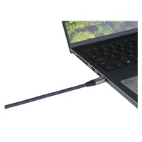 PREMIUMCORD USB-C zahnutý kabel (USB 3.2 Gen2x2, 5A, 100W, 20Gbit/s) 3m, Šedá