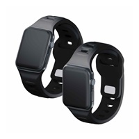3mk Silicone Watch Strap pro Apple 42/44/45/49 mm Black