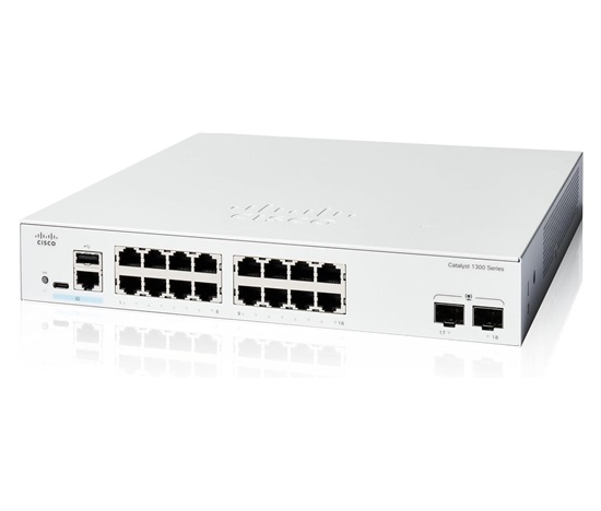 Cisco Catalyst switch C1300-16T-2G (16xGbE,2xSFP,fanless)