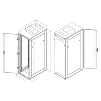 TRITON 19" stojanový rozvaděč 15U 600x1000, nosnost 800 kg, skleněné dveře, svařovaný, šedý