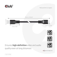 Club3D Kabel HDMI, Ultra Rychlý HDMI™ Certifikovaný Cable, 4K120Hz/ 8K60Hz, 7.5m