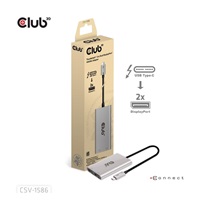 Club3D Video hub Thunderbolt 3 na 2x DP, Dual 4K60Hz nebo Single 8K60Hz/4K120Hz