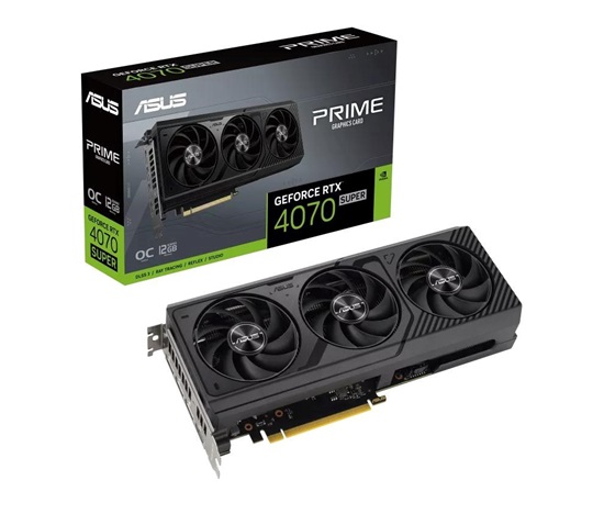 ASUS VGA NVIDIA GeForce RTX 4070 SUPER PRIME OC 12G, 12G GDDR6X, 3xDP, 1xHDMI