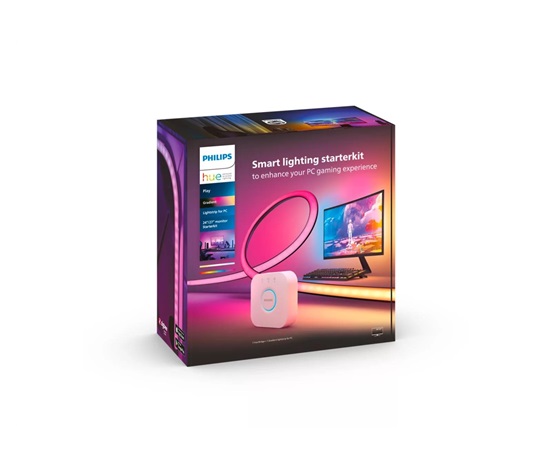 Philips Hue Gradient Lightstrip pro počítače PC 24/27"+ Hue Bridge (Starter kit), LED pásek 15 W, 700 lm