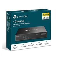 TP-Link VIGI NVR1004H-4P-2TB, videorekordér, 4 channels, 4xPoE, 1xSATA, 1x100Mb/s LAN, 2xUSB2.0, 1xHDMI,1xVGA