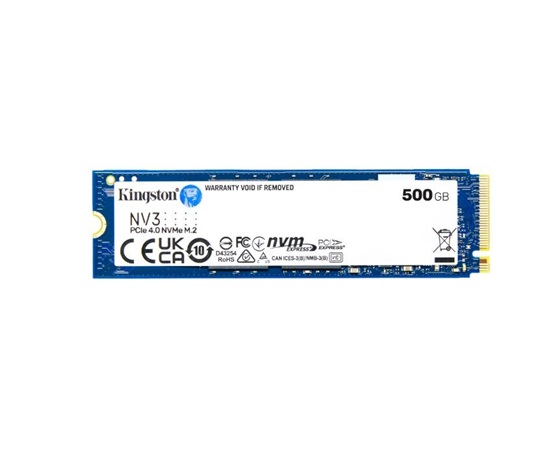 Kingston SSD 500GB NV3, M.2 2280, NVMe PCIe Gen4x4, (R: 5000MB/s; W: 3000MB/s)