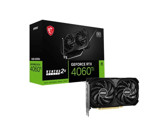 MSI VGA NVIDIA GeForce RTX 4060 Ti 8G VENTUS 2X BLACK E1 OC, 8G GDDR6, 3xDP, 1xHDMI