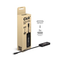 Club3D hub MST USB-C na 3xDisplayPort, Single: 8K30Hz, Triple: 4K60Hz